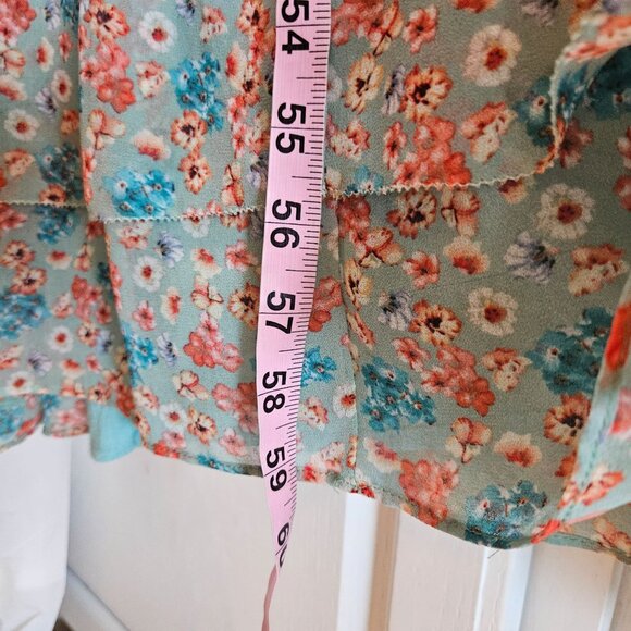 Allison NY Anthropologie Floral Smocked Hazel Cottagecore Maxi Green Dress Small - Picture 12 of 13